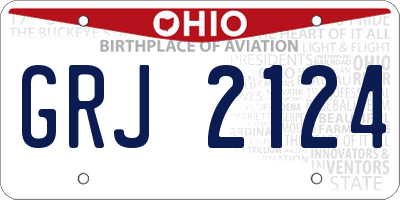 OH license plate GRJ2124