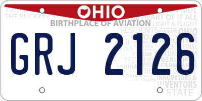 OH license plate GRJ2126