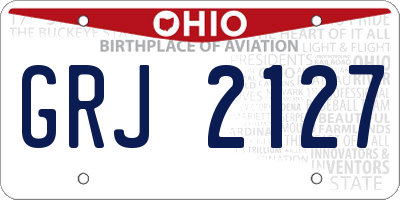 OH license plate GRJ2127