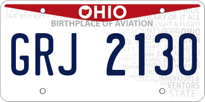 OH license plate GRJ2130