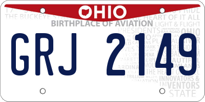 OH license plate GRJ2149