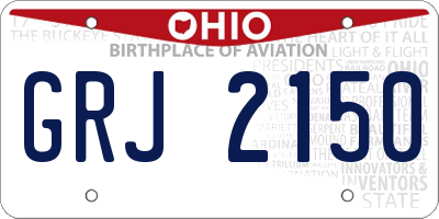 OH license plate GRJ2150