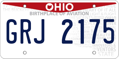 OH license plate GRJ2175