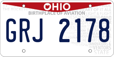 OH license plate GRJ2178