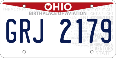 OH license plate GRJ2179
