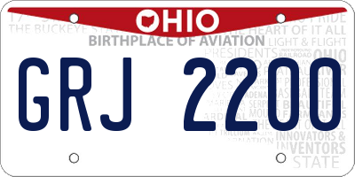 OH license plate GRJ2200