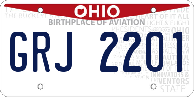 OH license plate GRJ2201