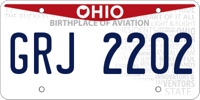 OH license plate GRJ2202