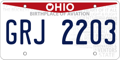 OH license plate GRJ2203