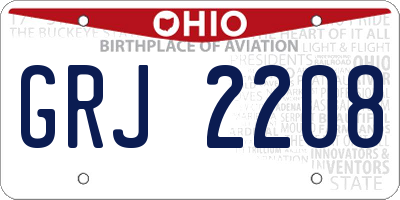 OH license plate GRJ2208