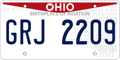 OH license plate GRJ2209