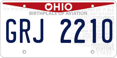 OH license plate GRJ2210