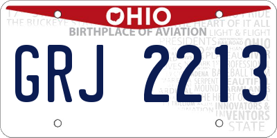 OH license plate GRJ2213