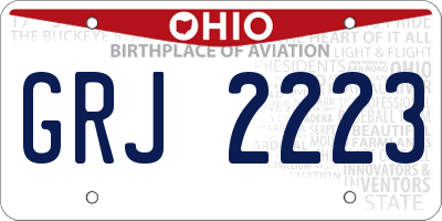 OH license plate GRJ2223