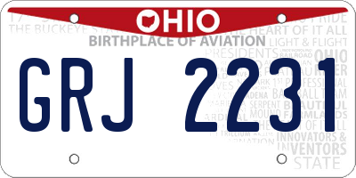 OH license plate GRJ2231