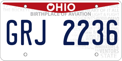 OH license plate GRJ2236