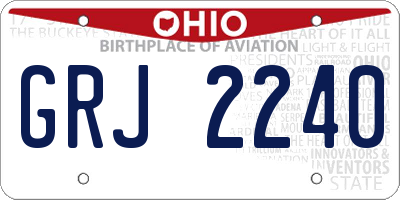 OH license plate GRJ2240