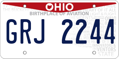 OH license plate GRJ2244