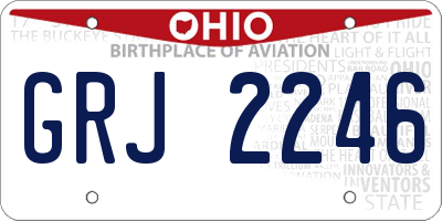 OH license plate GRJ2246