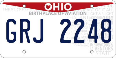 OH license plate GRJ2248