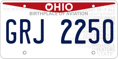 OH license plate GRJ2250