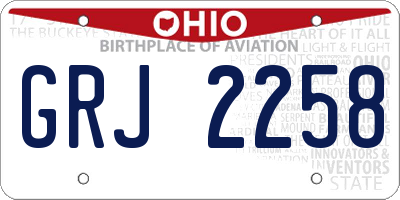 OH license plate GRJ2258