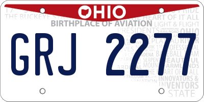 OH license plate GRJ2277