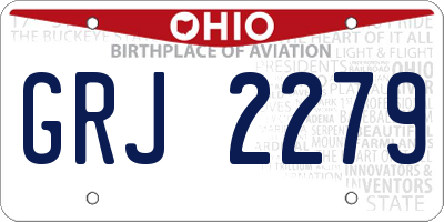 OH license plate GRJ2279