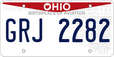 OH license plate GRJ2282