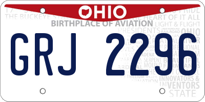 OH license plate GRJ2296