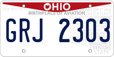 OH license plate GRJ2303