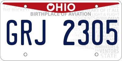 OH license plate GRJ2305