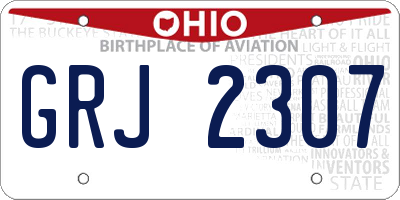 OH license plate GRJ2307