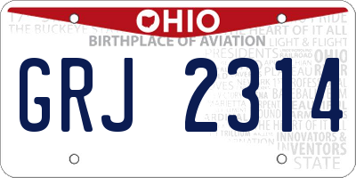 OH license plate GRJ2314