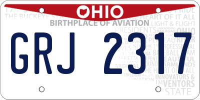 OH license plate GRJ2317