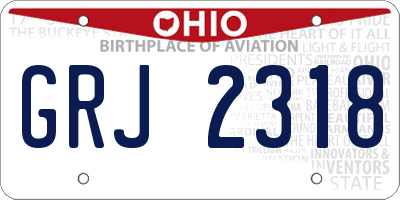 OH license plate GRJ2318