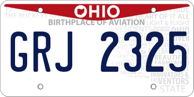 OH license plate GRJ2325