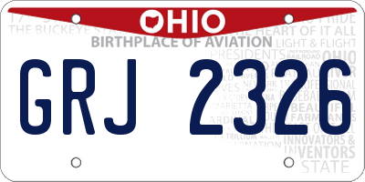 OH license plate GRJ2326
