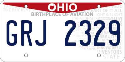OH license plate GRJ2329