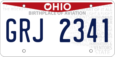 OH license plate GRJ2341