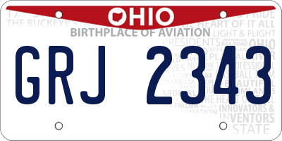 OH license plate GRJ2343