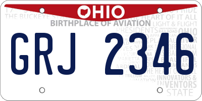 OH license plate GRJ2346