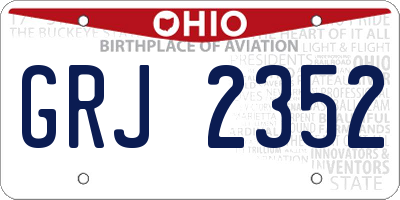 OH license plate GRJ2352