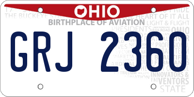 OH license plate GRJ2360
