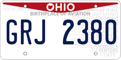OH license plate GRJ2380