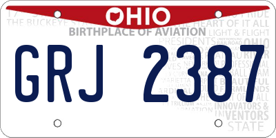 OH license plate GRJ2387