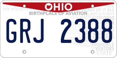 OH license plate GRJ2388