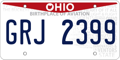 OH license plate GRJ2399