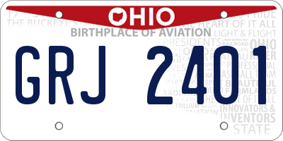 OH license plate GRJ2401
