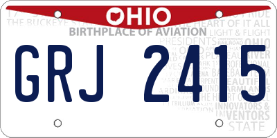 OH license plate GRJ2415